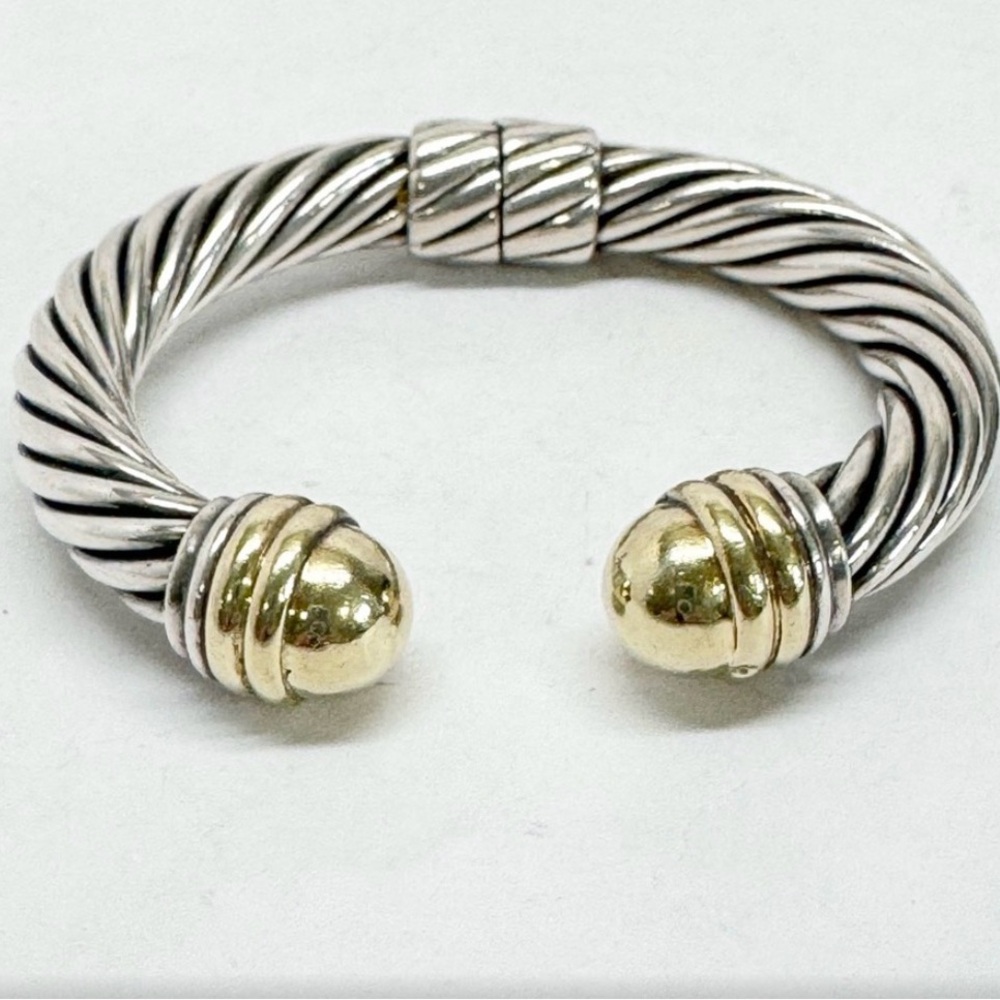 David Yurman Dome Cuff Silver and Gold Bracelet